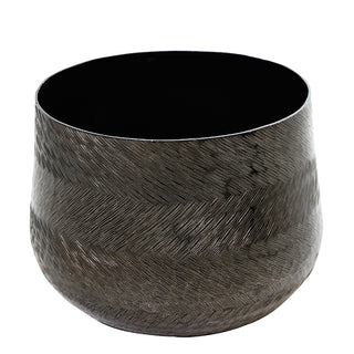 MIN4473N Maceta Metal Negro Mediana 21 cm.