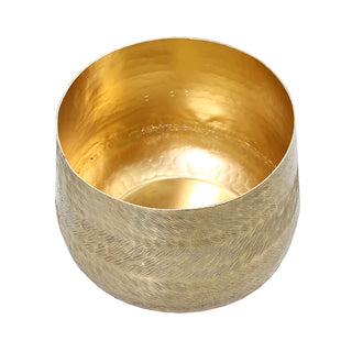 MIN4473O Maceta Metal Oro Mediana 21 cm.