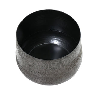 MIN4474N Maceta Metal Negro Grande 25 cm.