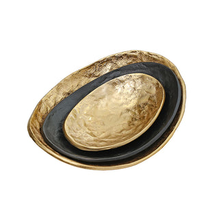 MINO1250 Centro Tazón Metal Oro 28 cm.