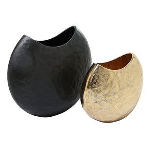 MINO2050 Jarrón Luna Metal Oro 21 cm.