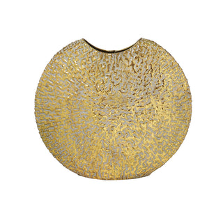 MQ2398OC Jarrón Redondo Metal Oro Chico 35x43cm.