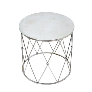 MQ3045PG Mesa Pedestal Tambor Plata 50cm.