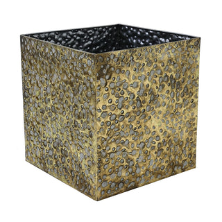 MQ5282OC Taburete Rectangular Oro 37x40cm.
