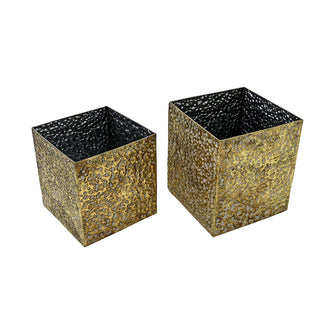 MQ5282OC Taburete Rectangular Oro 37x40cm.