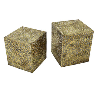 MQ5282OC Taburete Rectangular Oro 37x40cm.