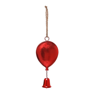 MQ6180R Ornamento Globo Metal Rojo 42cm.