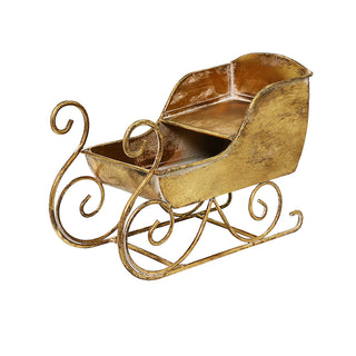 MQ6578O Trineo Metal Oro 26x18cm.