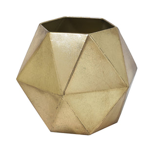 MQ7808OC Portacirio Geométrico Metal Oro Chico 22x28cm.