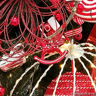 WZ80035R Set 3 Ornamentos Caballitos Rojo 8 cm.