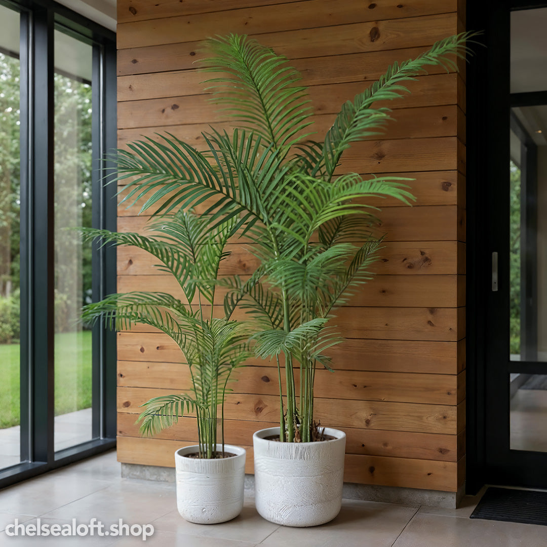 precio de palma areca AL54042 Palma Areca Extra Grande con Maceta de Plástico Negra 210cm. – Chelsea Loft