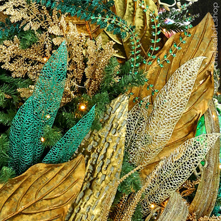 BH2490V Rama Follaje Tornasol Verde Acrílico 32x56 cm.