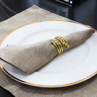 RH1176O Set 4 Servilleteros Espiral Oro 5 Cm.