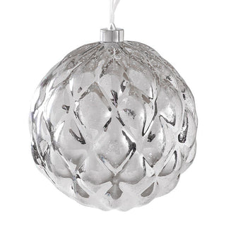 RJL195P  Esfera Alcachofa Plata 20 cm .