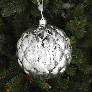RJL195P  Esfera Alcachofa Plata 20 cm .