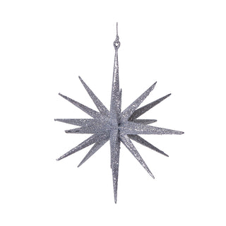RJL354P Ornamento Estrella Erizo Plata Frost 15 Cm.