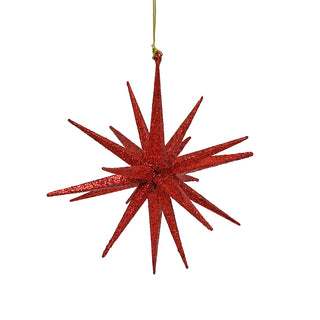 RJL354RO Ornamento Estrella Erizo Rojo Frost 15cm.