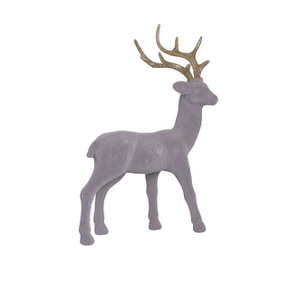 RJL368GV Venado Terciopelo Gris Volteando 32 Cm.