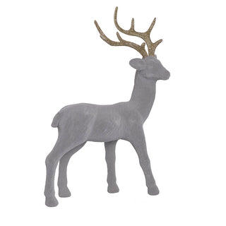 RJL368GV Venado Terciopelo Gris Volteando 32 Cm.