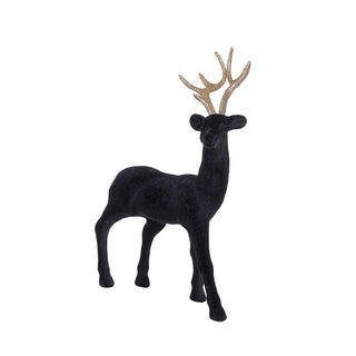 RJL368NV Venado Terciopelo Negro Volteando 32 Cm.