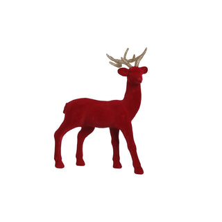 RJL368RV Venado Terciopelo Rojo Volteado 32 Cm.