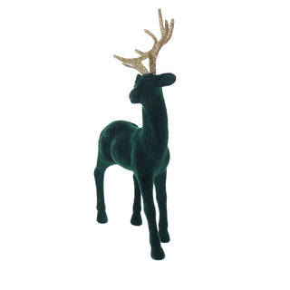RJL368VV Venado Terciopelo Verde Volteando 32 Cm.