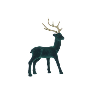 RJL368VV Venado Terciopelo Verde Volteando 32 Cm.