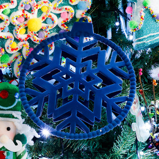 RJL381A Esfera Snowflake Terciopelo Azul 20 CM.