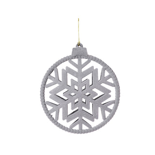RJL381G Esfera Snowflake Terciopelo Gris 20 Cm.