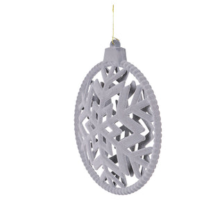 RJL381G Esfera Snowflake Terciopelo Gris 20 Cm.