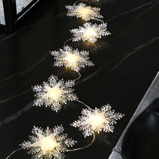 RJL412CN Guirnalda 10 Copos De Nieve LED 135 Cm.