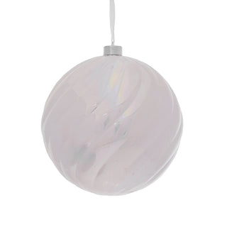 RJL459B Esfera Espiral Blanco Iridiscente 20 cm.