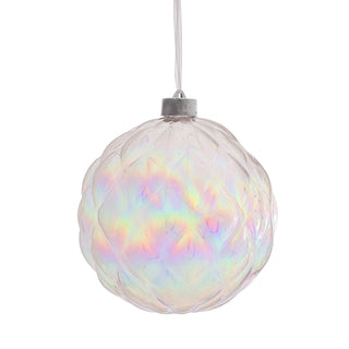 RJL462T Esfera Alcachofa Transparente Iridiscente 15 cm.