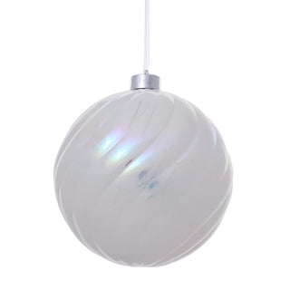 RJL463B Esfera Espiral Blanco Iridiscente 15 cm.