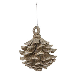 RJL562CH Ornamento Piña de Pino Champaña 13cm.