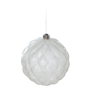 RJL568B Esfera Rombo Acolchado Blanca 20cm.