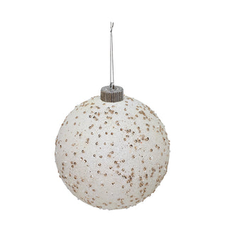 RJL601BC Esfera Blanca Frost con Champaña 15cm.