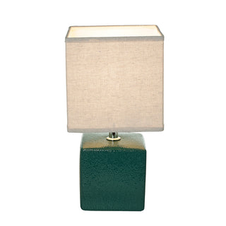 RL346A Lámpara Cerámica Cubo Azul Teal 15x15x29cm.