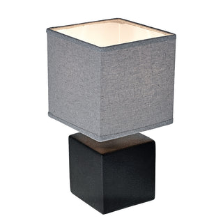 RL346N Lámpara Cerámica Cubo Negro Lava 15x15x29cm.