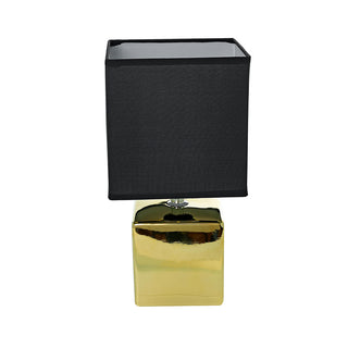 RL346O Lámpara Cerámica Cubo Oro Metálico 15x15x29cm.