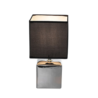 RL346P Lámpara Cerámica Cubo Plata Metálico 15x15x29cm.