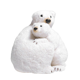 Oso Polar con Osezno Pelaje Oro 41cm de largo, 35cm ancho y 38cm de alto