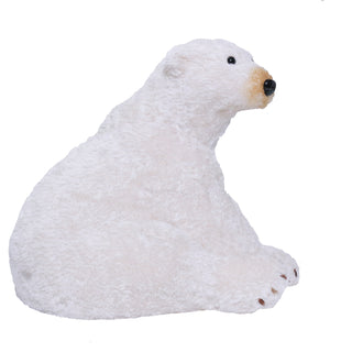 Oso Polar Sentado Pelaje Oro 49cm de largo, 43cm ancho y 41cm de alto