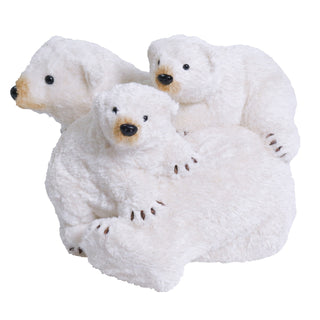 Familia Oso Polar Pelaje Oro 53cm de largo, 44cm ancho y 33cm de alto