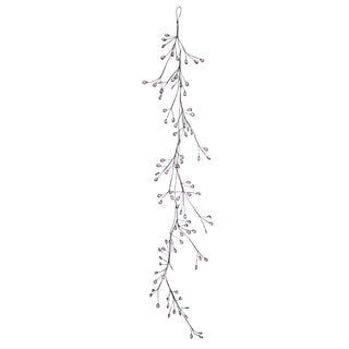 SA158T Guirnalda Blanca Acrílico Gris y Rosa 120 cm.