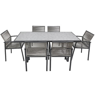 SCL58MCG Mesa Comedor Mallorca Gris de Acero con acabado anticorrosivo.