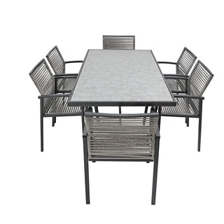 SCL58MCG Mesa Comedor Mallorca Gris de Acero con acabado anticorrosivo.