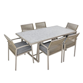SCL58MCT Mesa Comedor Mallorca Taupé de Acero con acabado anticorrosivo.
