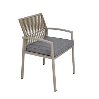 SCL58ST Sillón Mallorca Taupé con Ratán y Acero.
