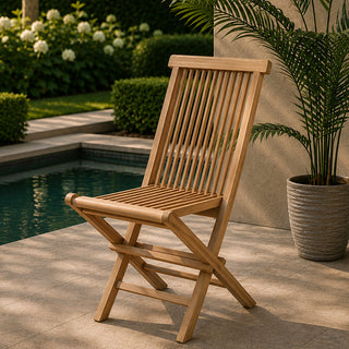 TGF001 Silla Jakarta Plegable de Teca Fina 47cm.(L) x43cm.(P) x89cm.(A)